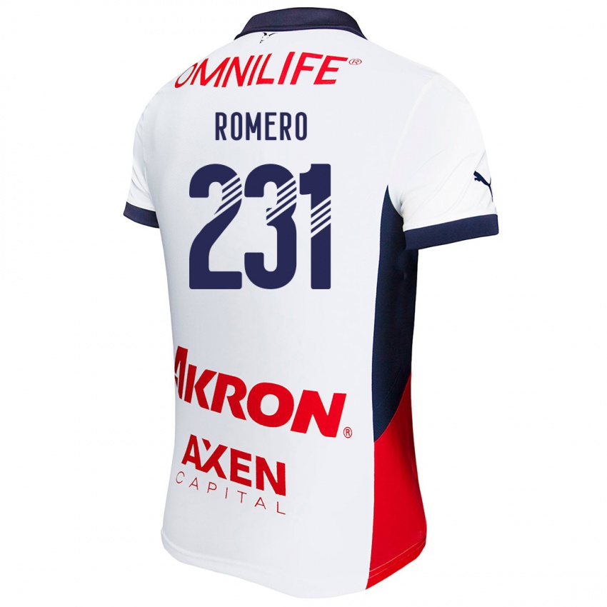 Uomo Maglia Ángel Romero #231 Bianco Rosso Blu Kit Gara Away 2024/25 Maglietta