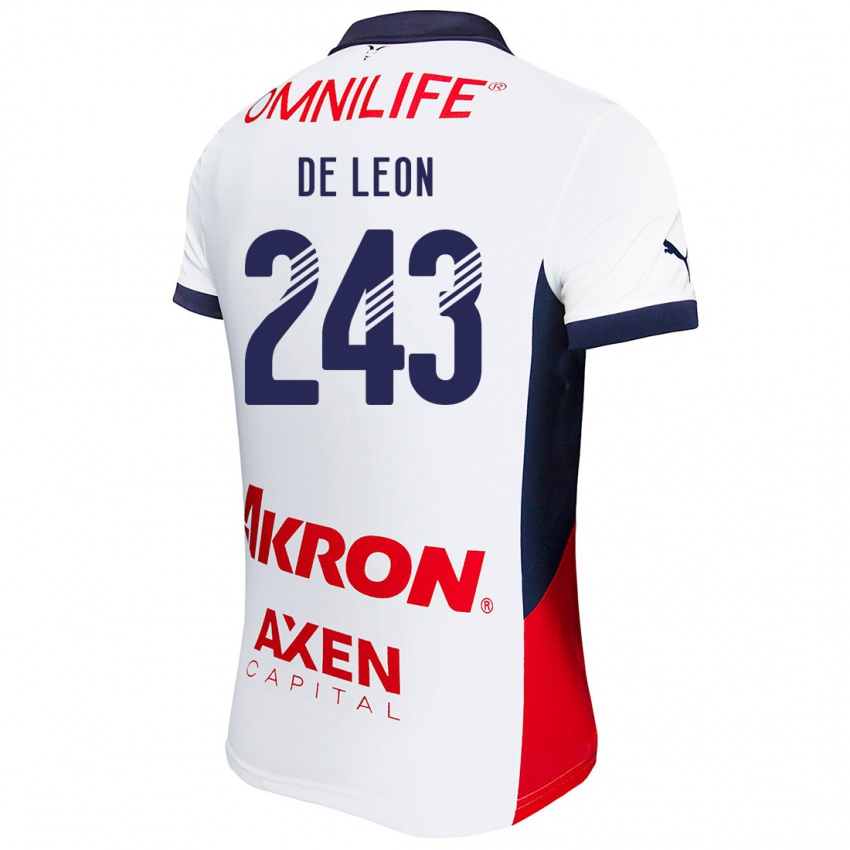 Uomo Maglia Jared De León #243 Bianco Rosso Blu Kit Gara Away 2024/25 Maglietta