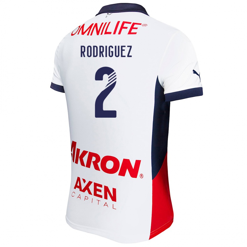 Uomo Maglia Jaqueline Rodríguez #2 Bianco Rosso Blu Kit Gara Away 2024/25 Maglietta