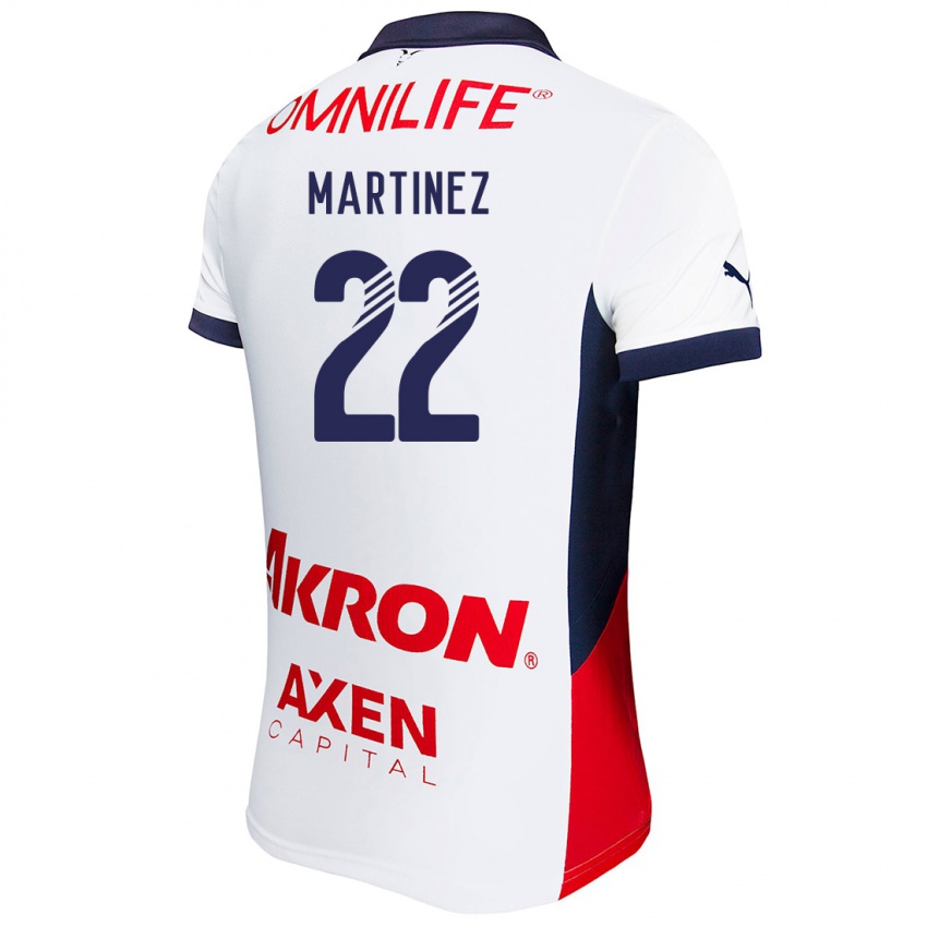 Uomo Maglia Karla Martínez #22 Bianco Rosso Blu Kit Gara Away 2024/25 Maglietta