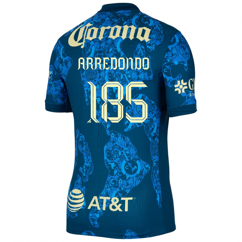 Uomo Maglia Aarón Arredondo #185 Blu Giallo Kit Gara Away 2024/25 Maglietta