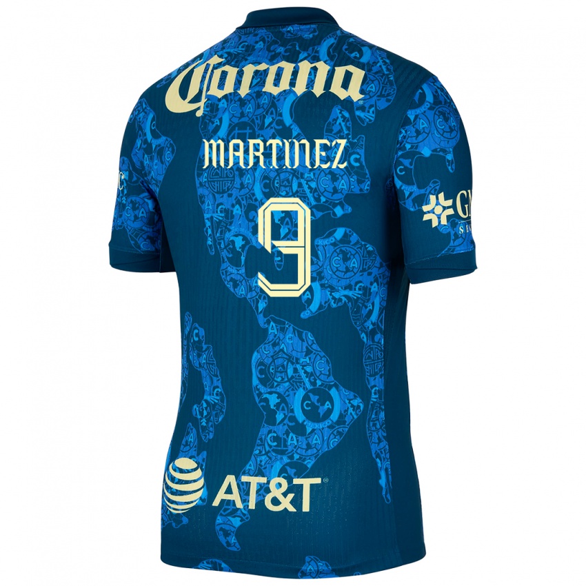 Uomo Maglia Katty Martinez #9 Blu Giallo Kit Gara Away 2024/25 Maglietta