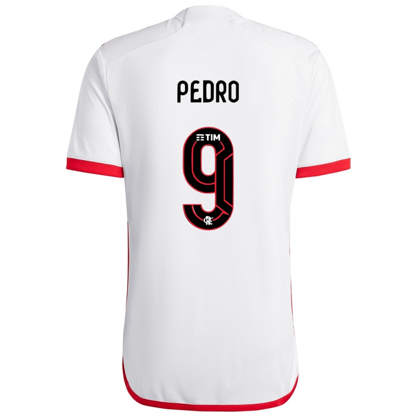 Uomo Maglia Pedro #9 Bianco Rosso Kit Gara Away 2024/25 Maglietta