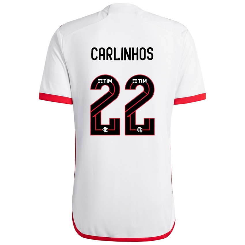 Uomo Maglia Carlinhos #22 Bianco Rosso Kit Gara Away 2024/25 Maglietta