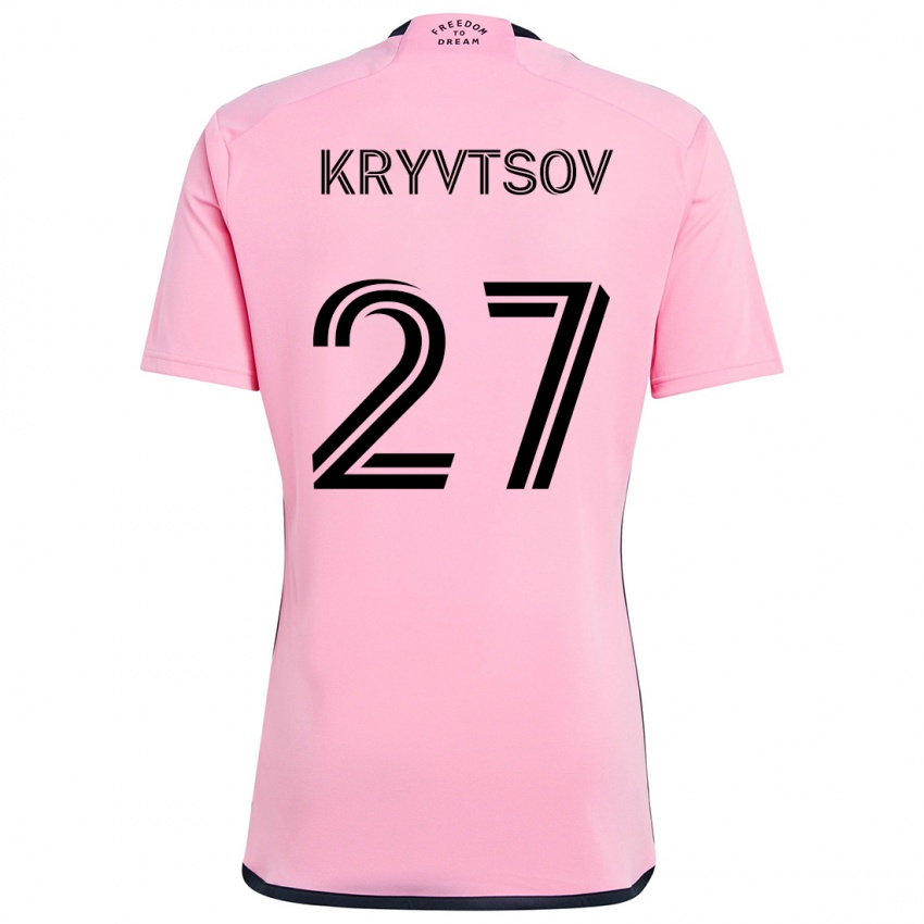 Donna Maglia Sergiy Kryvtsov #27 Rosa Kit Gara Home 2024/25 Maglietta