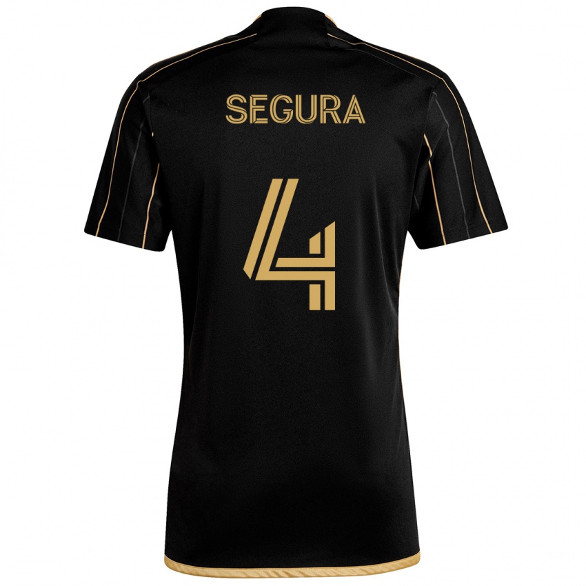 Donna Maglia Eddie Segura #4 Oro Nero Kit Gara Home 2024/25 Maglietta