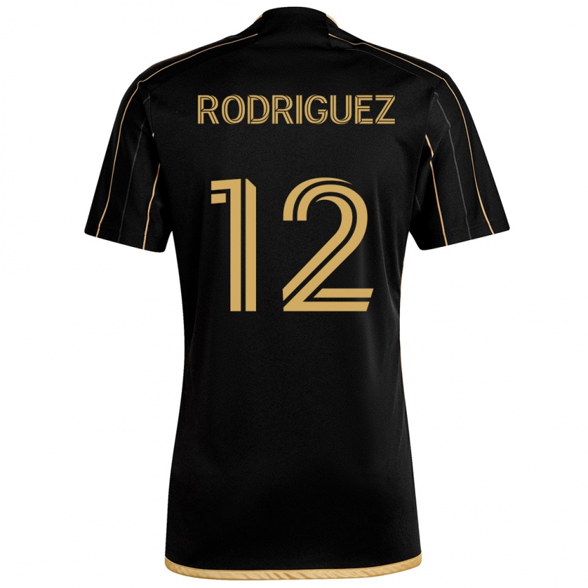 Donna Maglia Jeremi Rodriguez #12 Oro Nero Kit Gara Home 2024/25 Maglietta