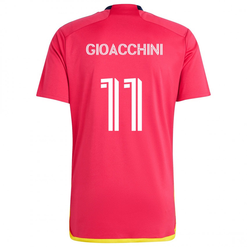 Donna Maglia Nicholas Gioacchini #11 Rosso Blu Kit Gara Home 2024/25 Maglietta