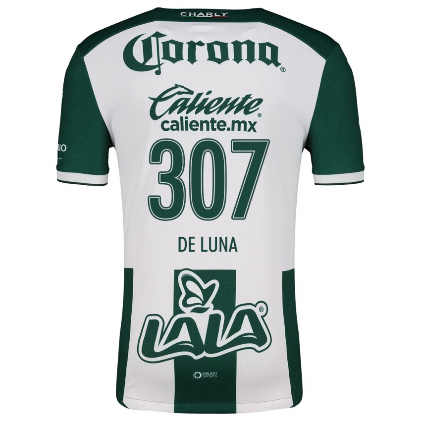 Donna Maglia Eduardo De Luna #307 Verde Bianco Kit Gara Home 2024/25 Maglietta