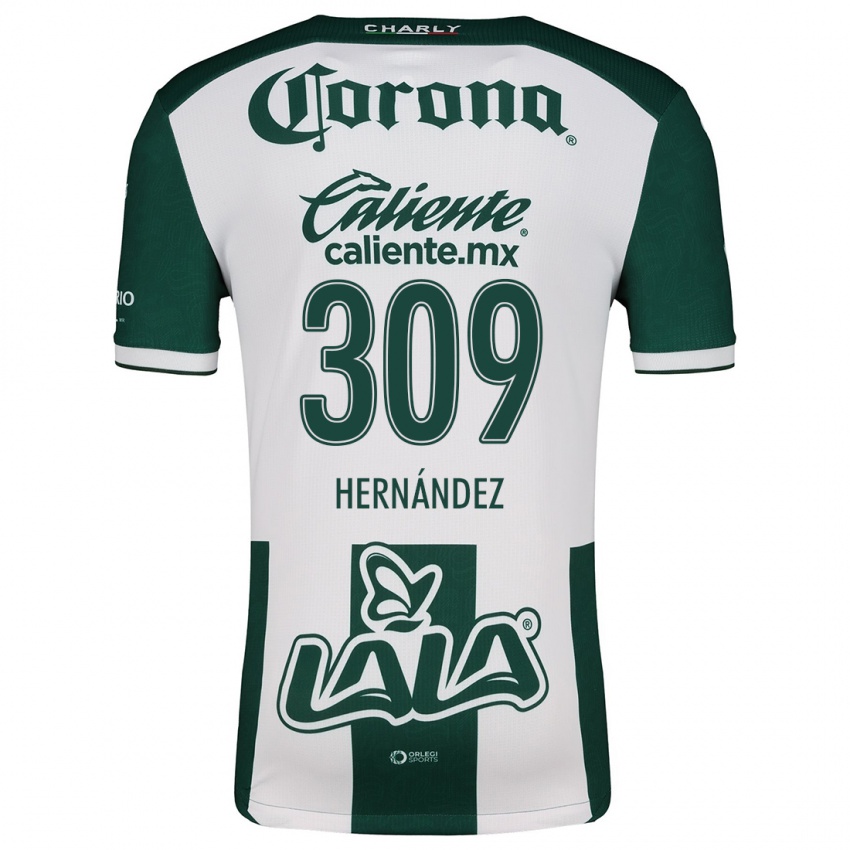 Donna Maglia Julio Hernández #309 Verde Bianco Kit Gara Home 2024/25 Maglietta