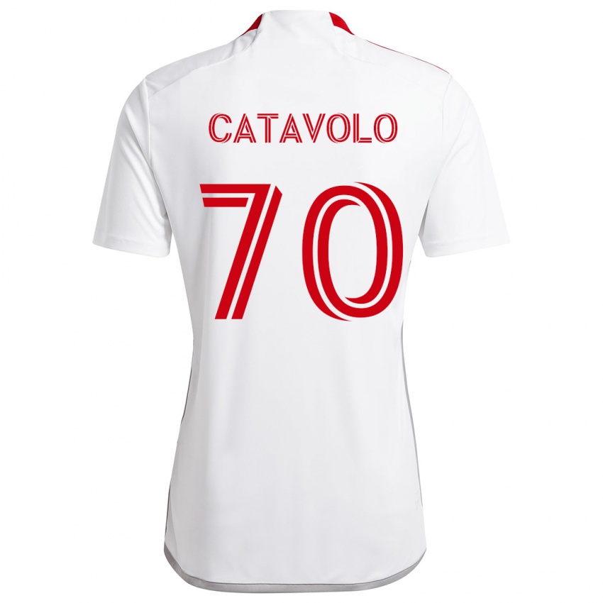 Donna Maglia Matthew Catavolo #70 Bianco Rosso Kit Gara Away 2024/25 Maglietta