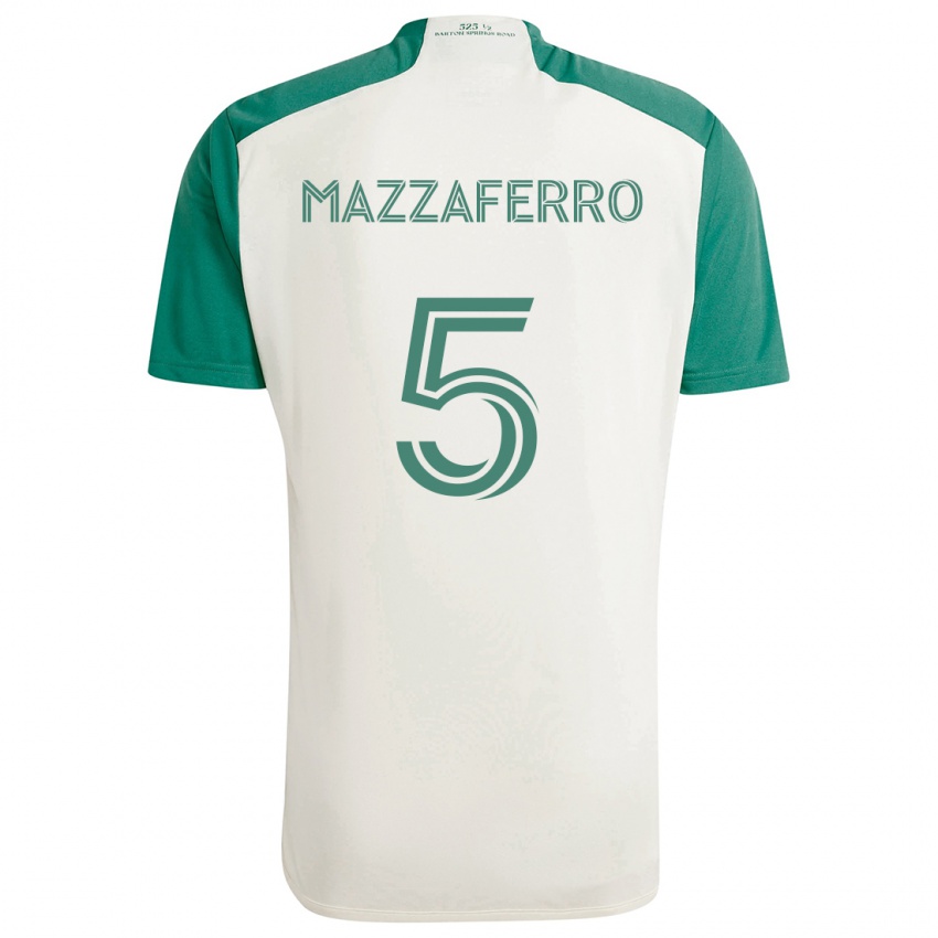 Donna Maglia Salvatore Mazzaferro #5 Colori Marrone Chiaro Verde Kit Gara Away 2024/25 Maglietta