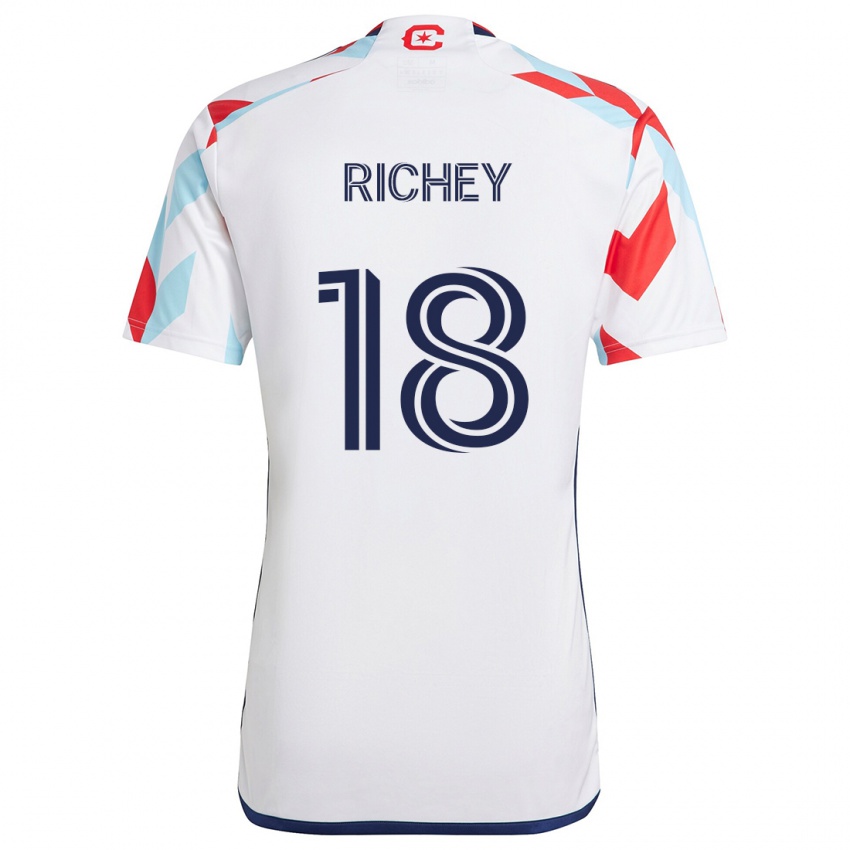 Donna Maglia Spencer Richey #18 Bianco Rosso Blu Kit Gara Away 2024/25 Maglietta