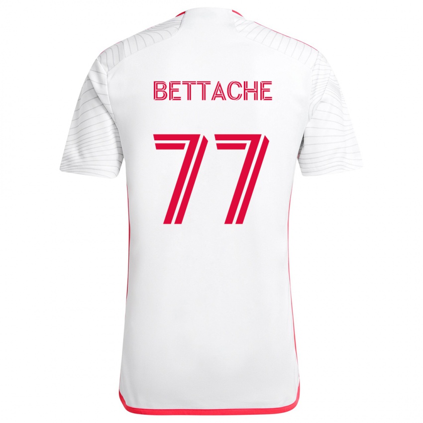 Donna Maglia Faysal Bettache #77 Bianco Rosso Kit Gara Away 2024/25 Maglietta