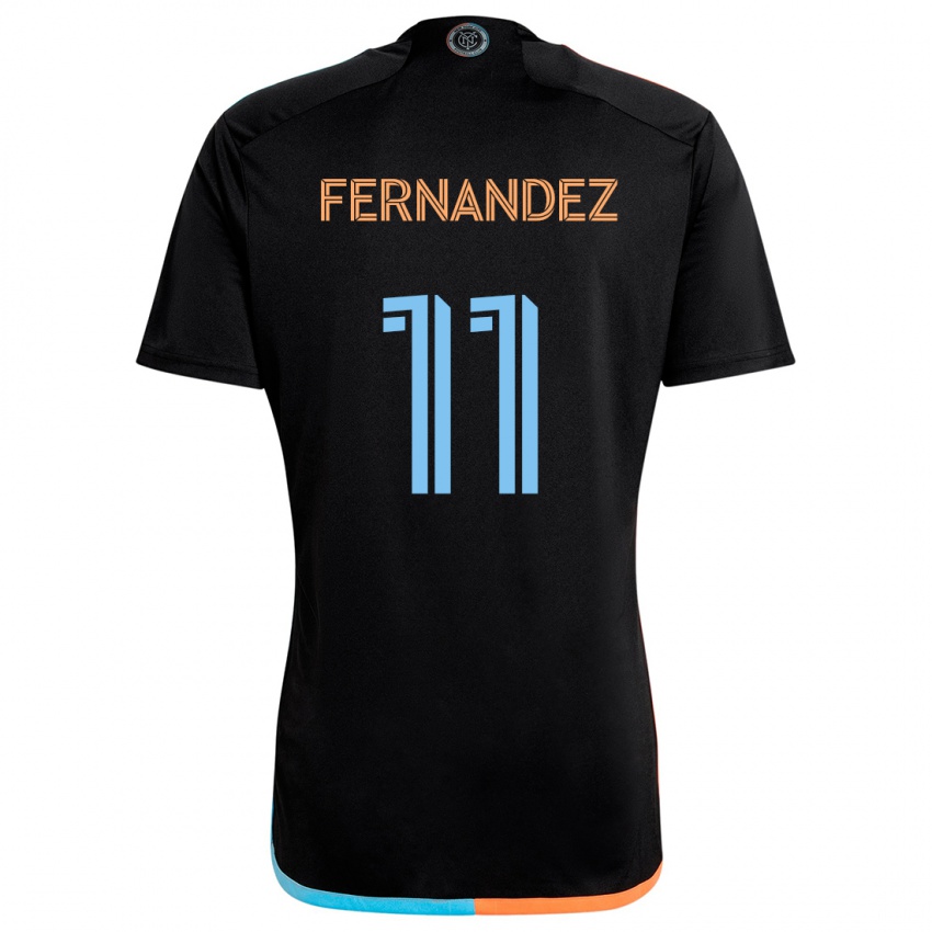 Donna Maglia Julián Fernández #11 Nero Arancione Blu Kit Gara Away 2024/25 Maglietta