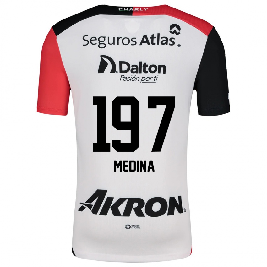 Donna Maglia Héctor Medina #197 Bianco Rosso Nero Kit Gara Away 2024/25 Maglietta