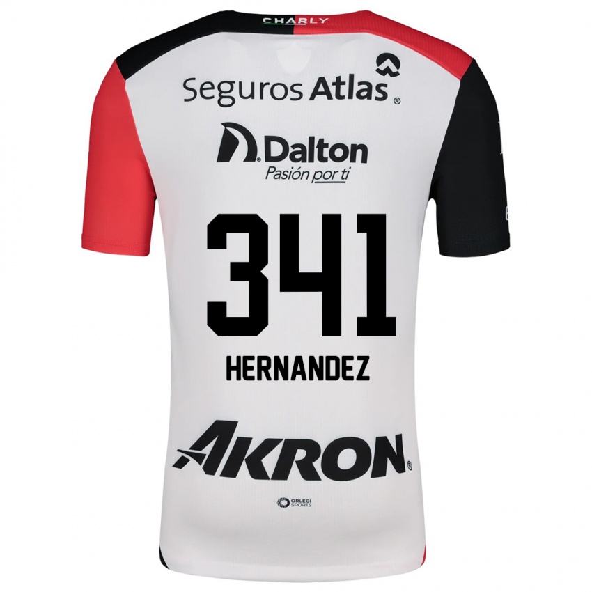 Donna Maglia Leonardo Hernández #341 Bianco Rosso Nero Kit Gara Away 2024/25 Maglietta