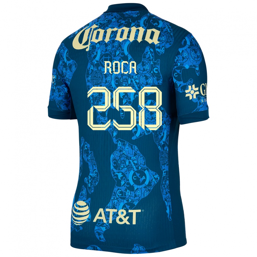 Donna Maglia Juan Roca #258 Blu Giallo Kit Gara Away 2024/25 Maglietta