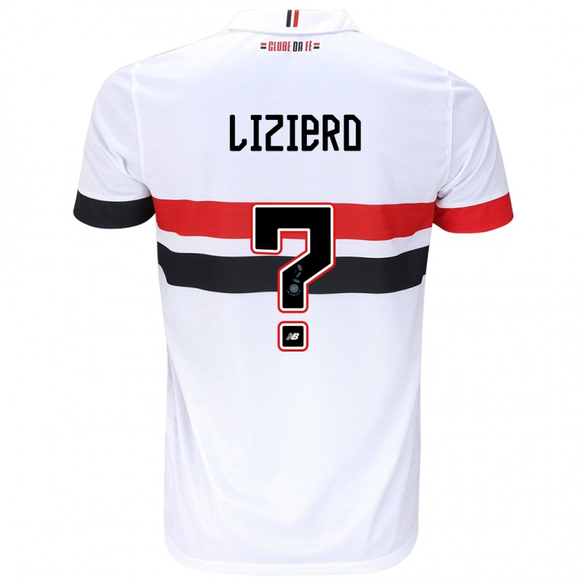 Bambino Maglia Liziero #0 Bianco Rosso Nero Kit Gara Home 2024/25 Maglietta