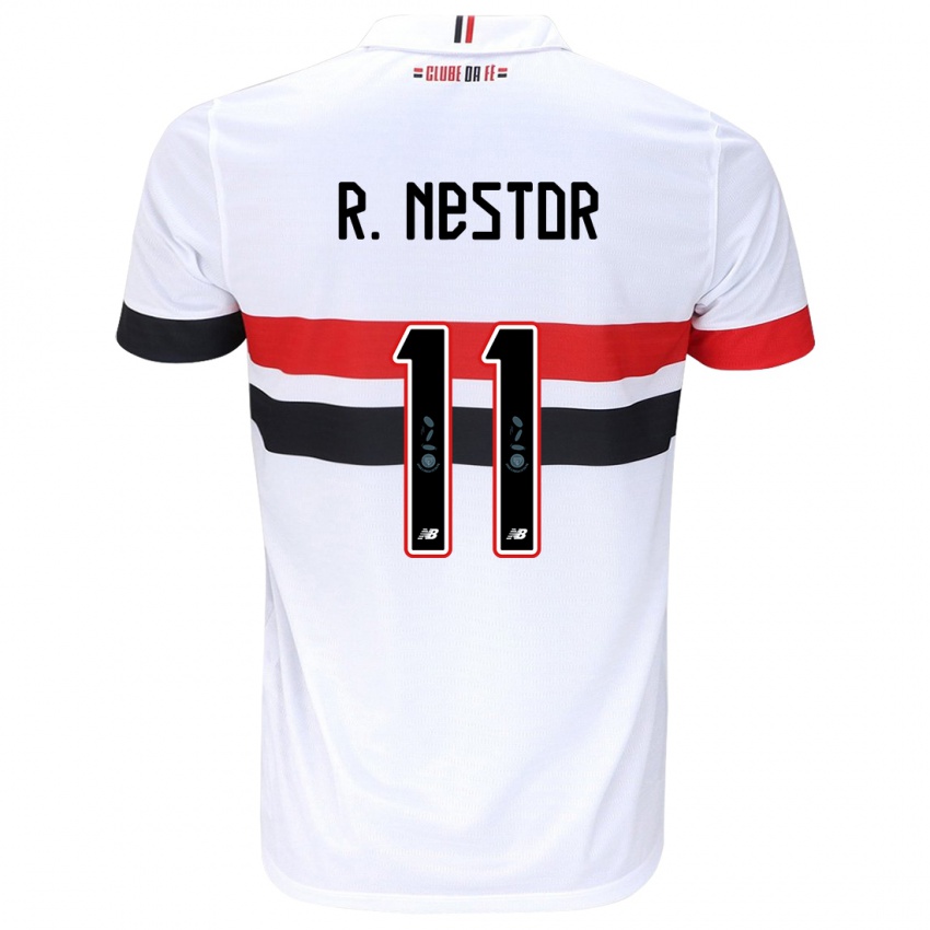 Bambino Maglia Rodrigo Nestor #11 Bianco Rosso Nero Kit Gara Home 2024/25 Maglietta