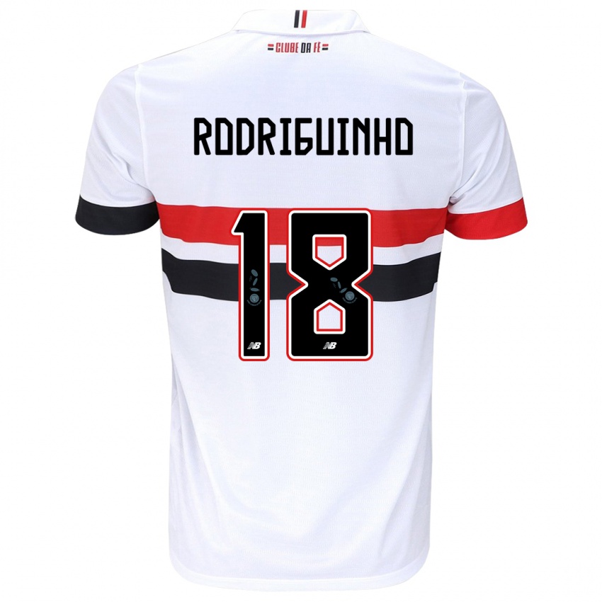 Bambino Maglia Rodriguinho #18 Bianco Rosso Nero Kit Gara Home 2024/25 Maglietta