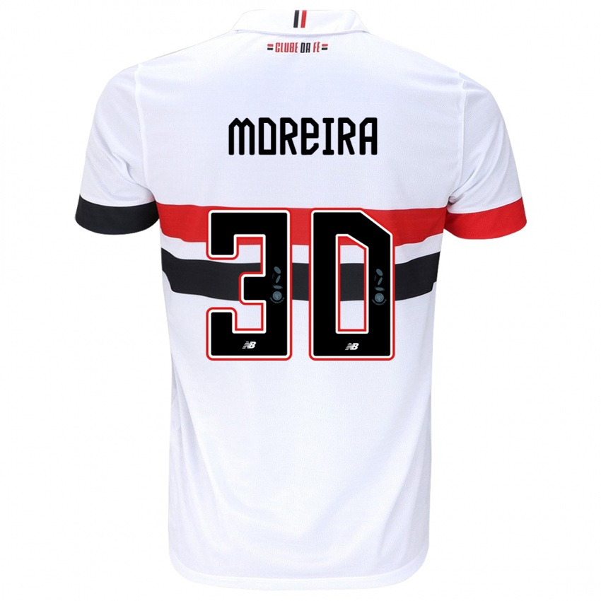 Bambino Maglia João Moreira #30 Bianco Rosso Nero Kit Gara Home 2024/25 Maglietta