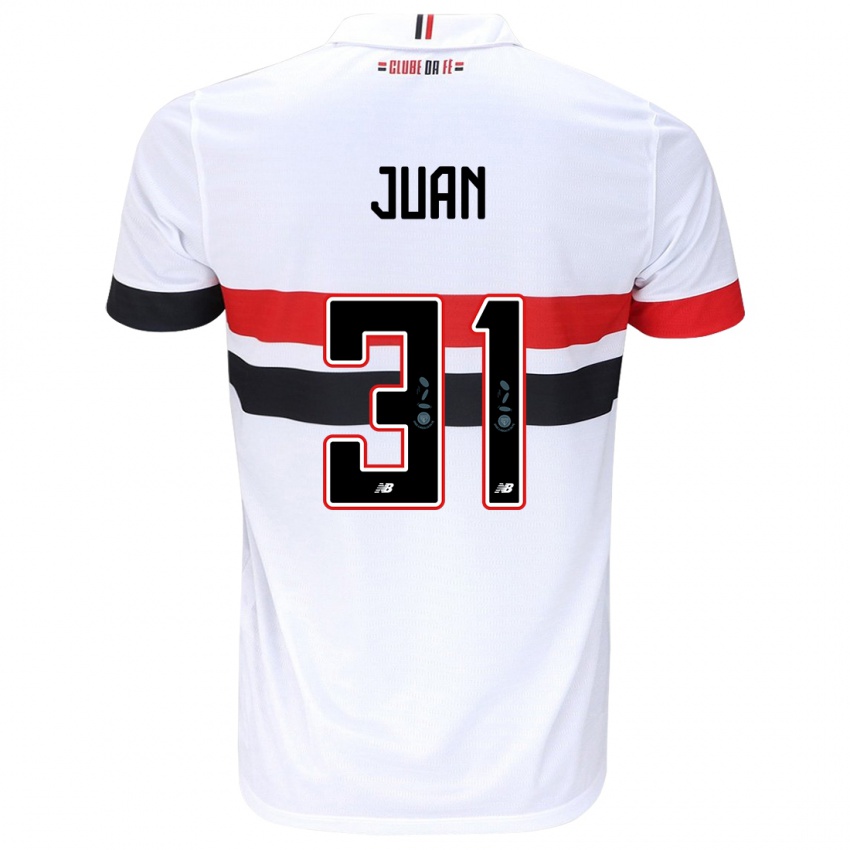 Bambino Maglia Juan #31 Bianco Rosso Nero Kit Gara Home 2024/25 Maglietta