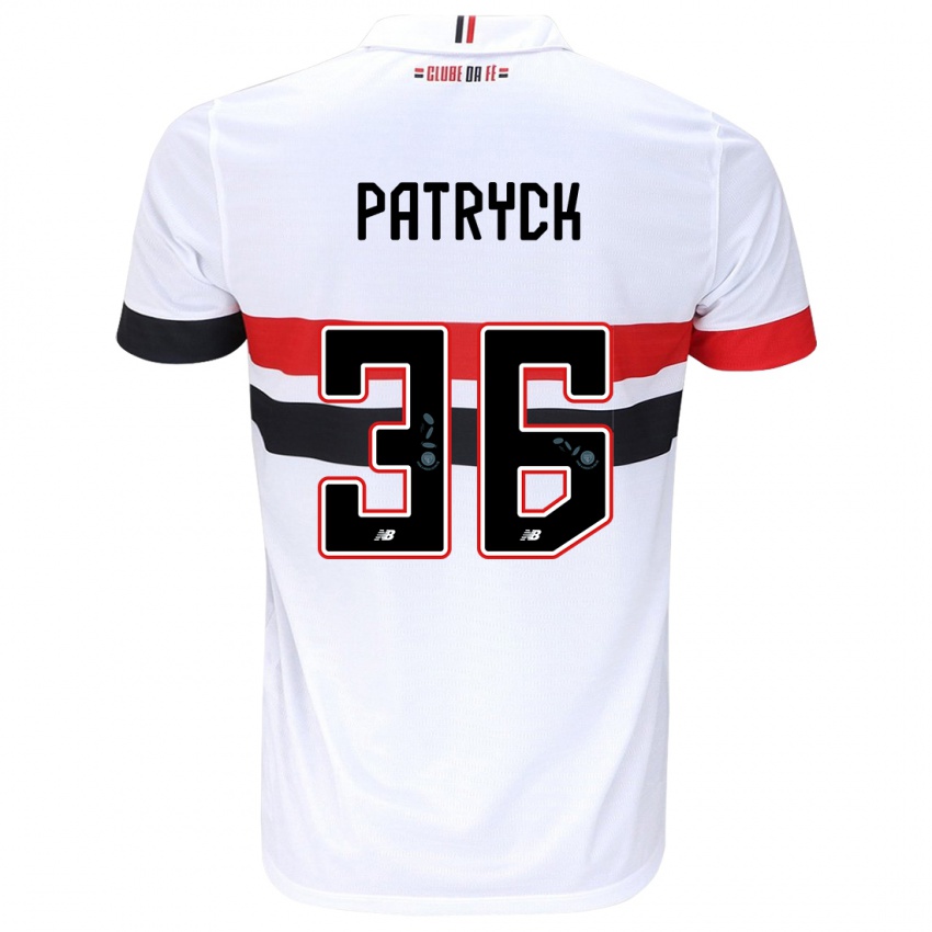 Bambino Maglia Patryck #36 Bianco Rosso Nero Kit Gara Home 2024/25 Maglietta