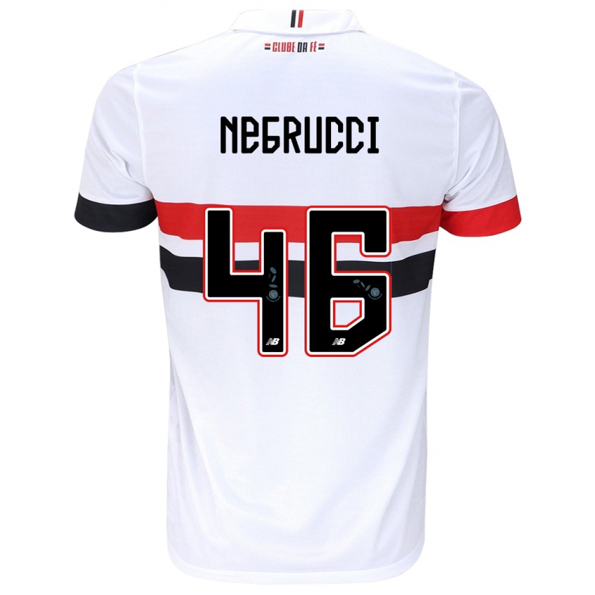 Bambino Maglia Felipe Negrucci #46 Bianco Rosso Nero Kit Gara Home 2024/25 Maglietta