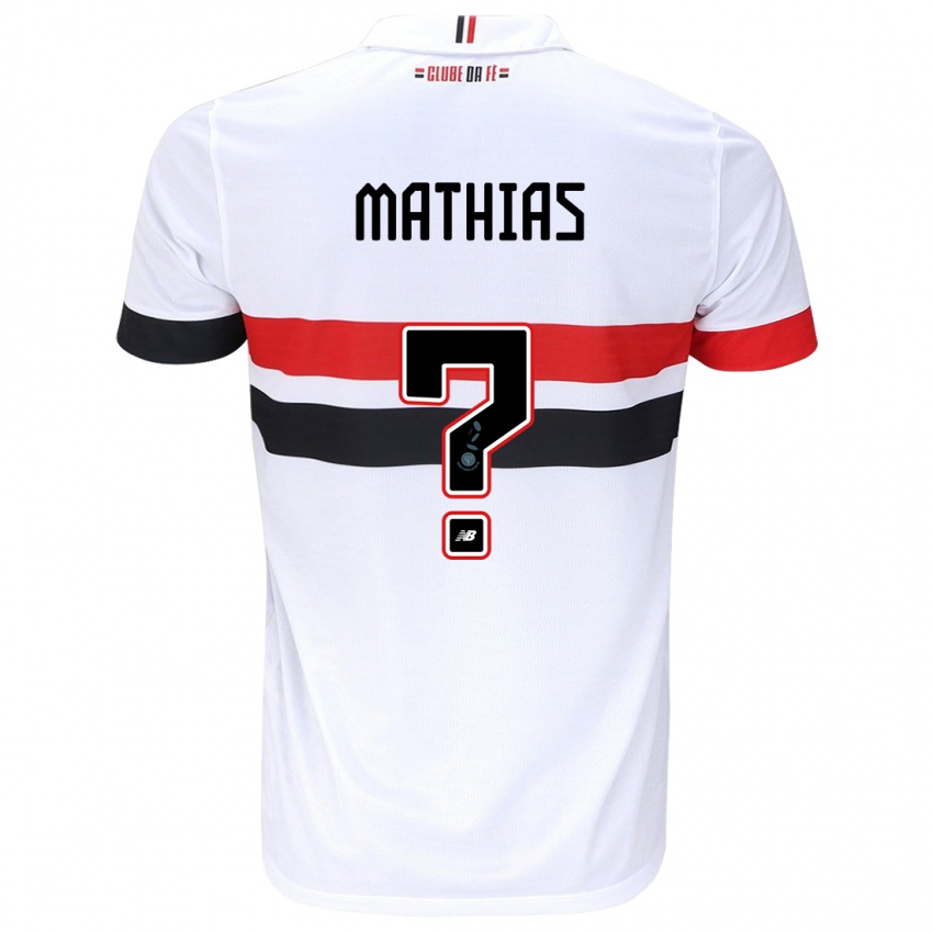 Bambino Maglia Leandro Mathias #0 Bianco Rosso Nero Kit Gara Home 2024/25 Maglietta