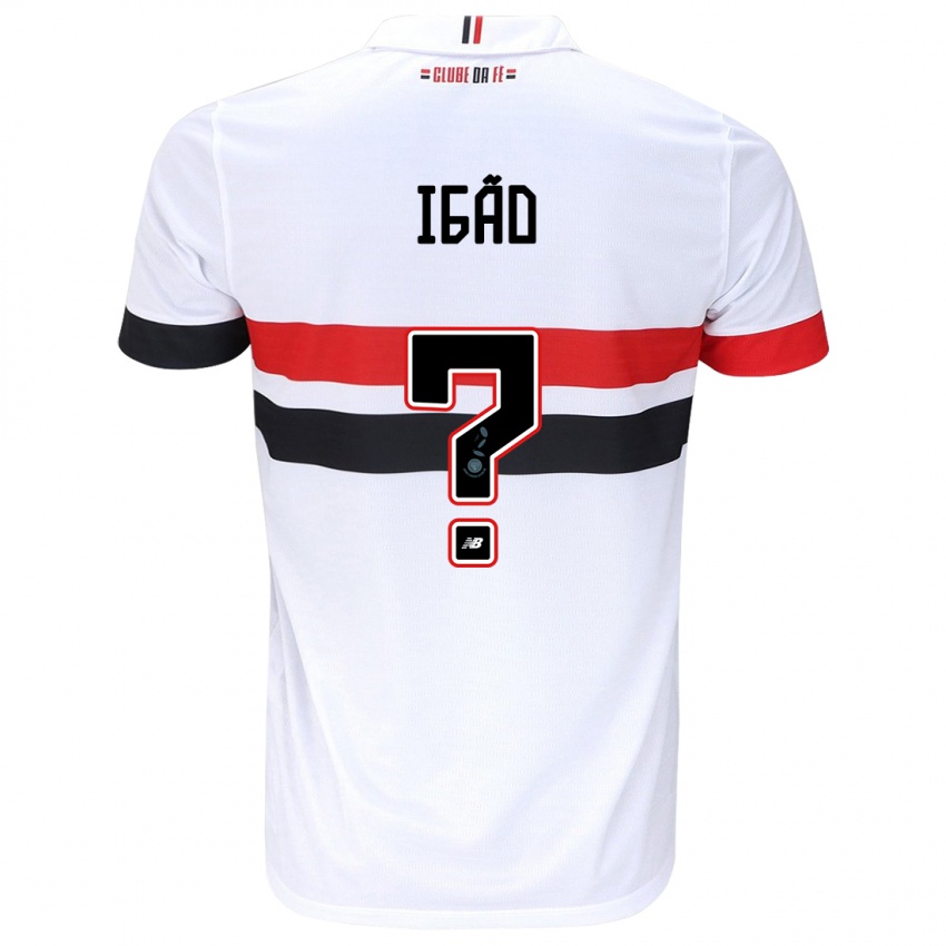 Bambino Maglia Igão #0 Bianco Rosso Nero Kit Gara Home 2024/25 Maglietta