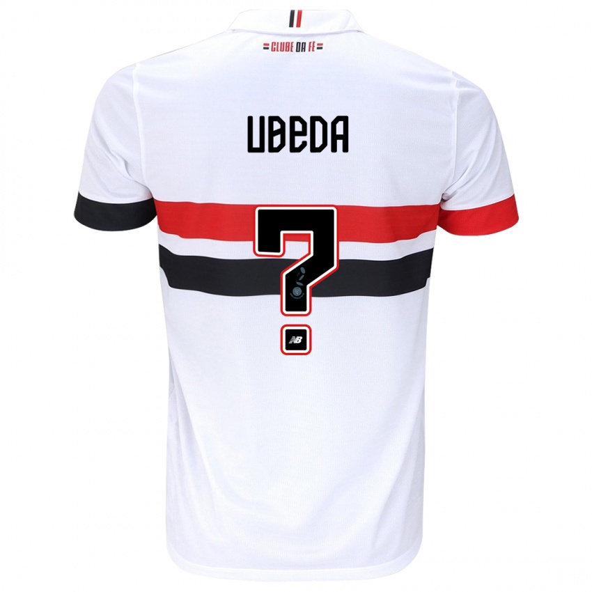 Bambino Maglia Felipe Ubeda #0 Bianco Rosso Nero Kit Gara Home 2024/25 Maglietta