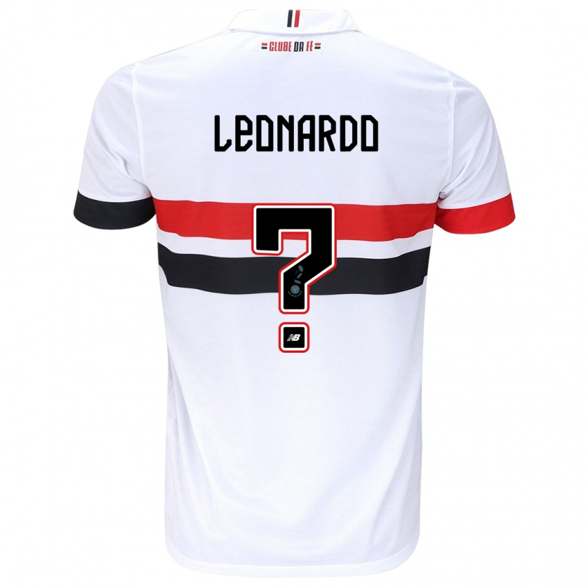 Bambino Maglia Hugo Leonardo #0 Bianco Rosso Nero Kit Gara Home 2024/25 Maglietta