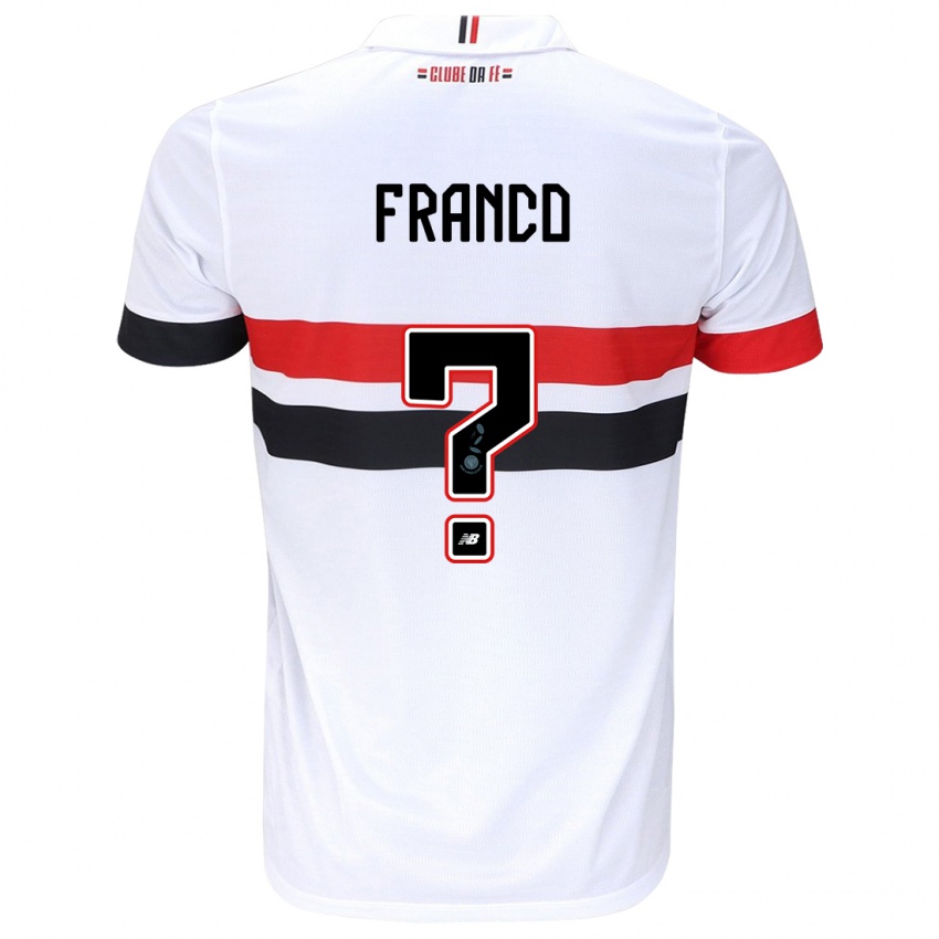 Bambino Maglia Franco #0 Bianco Rosso Nero Kit Gara Home 2024/25 Maglietta