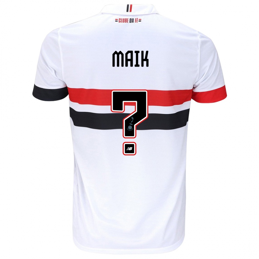 Bambino Maglia Maik #0 Bianco Rosso Nero Kit Gara Home 2024/25 Maglietta