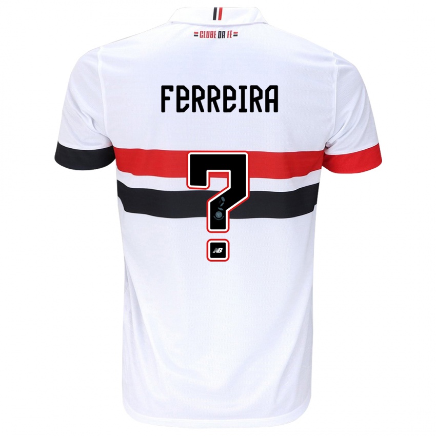 Bambino Maglia Lucas Ferreira #0 Bianco Rosso Nero Kit Gara Home 2024/25 Maglietta