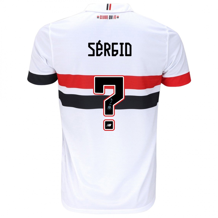 Bambino Maglia Paulo Sérgio #0 Bianco Rosso Nero Kit Gara Home 2024/25 Maglietta