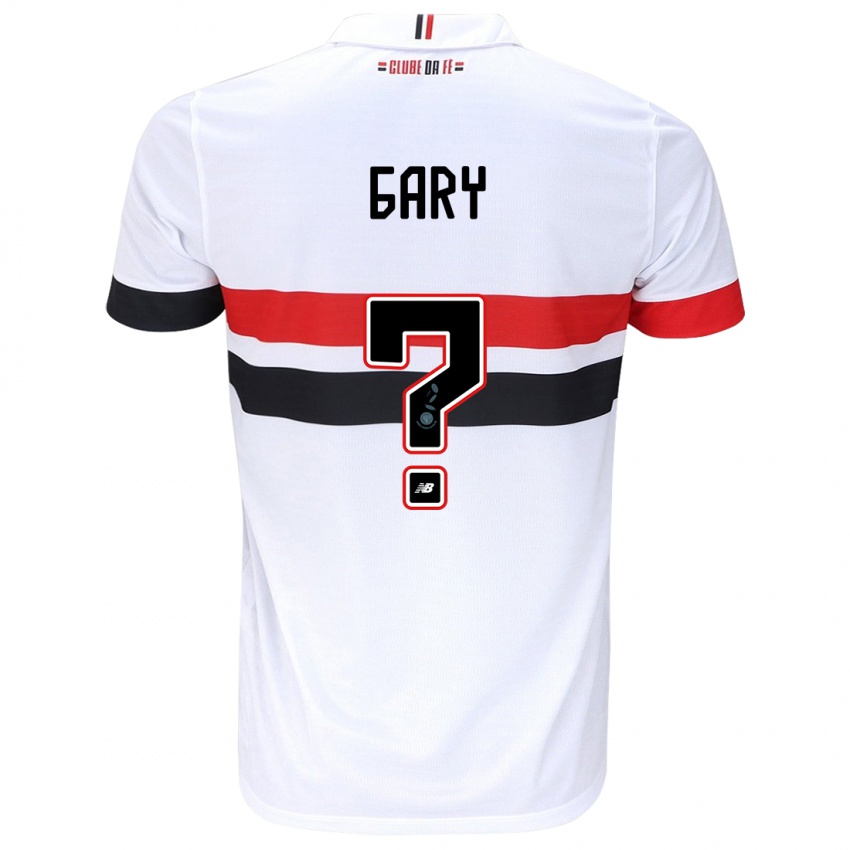 Bambino Maglia Ganael Gary #0 Bianco Rosso Nero Kit Gara Home 2024/25 Maglietta