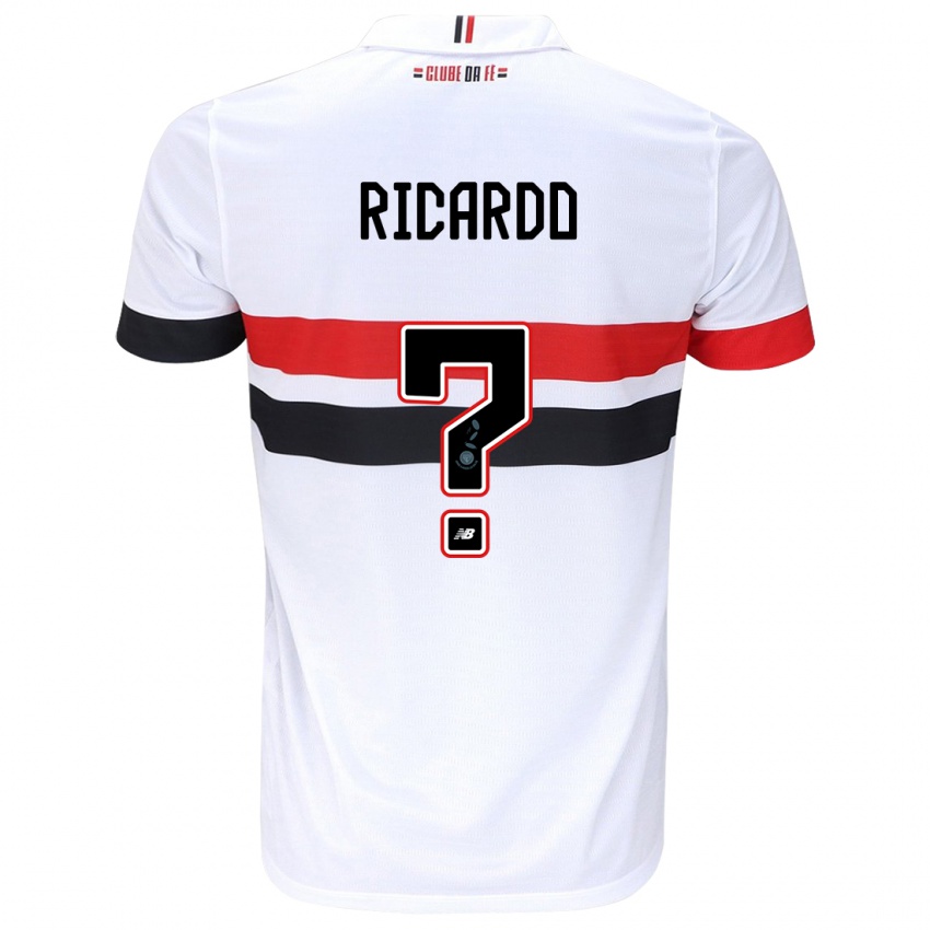 Bambino Maglia João Ricardo #0 Bianco Rosso Nero Kit Gara Home 2024/25 Maglietta