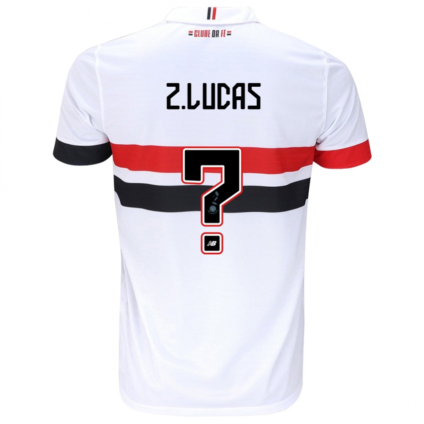 Bambino Maglia Zé Lucas #0 Bianco Rosso Nero Kit Gara Home 2024/25 Maglietta