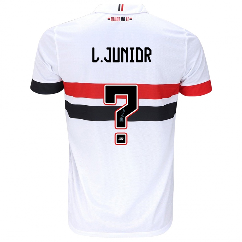 Bambino Maglia Luciano Junior #0 Bianco Rosso Nero Kit Gara Home 2024/25 Maglietta