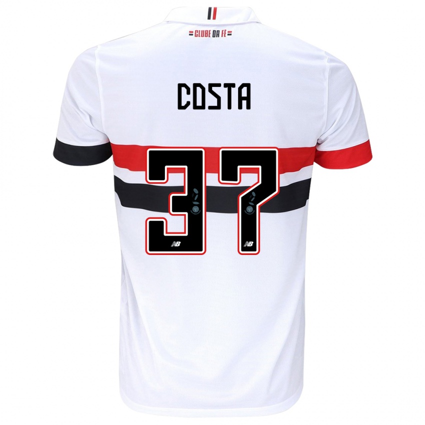 Bambino Maglia Talles Costa #37 Bianco Rosso Nero Kit Gara Home 2024/25 Maglietta