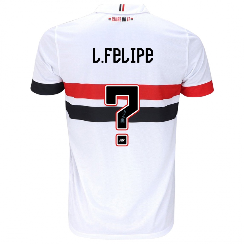 Bambino Maglia Luis Felipe #0 Bianco Rosso Nero Kit Gara Home 2024/25 Maglietta