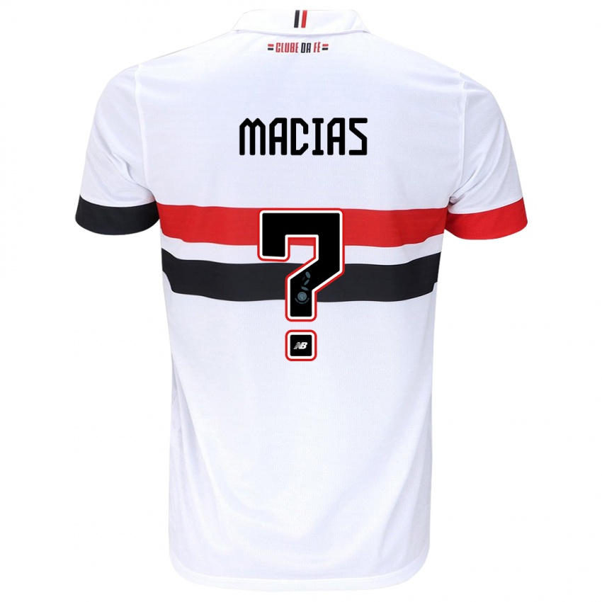 Bambino Maglia Juan Macías #0 Bianco Rosso Nero Kit Gara Home 2024/25 Maglietta