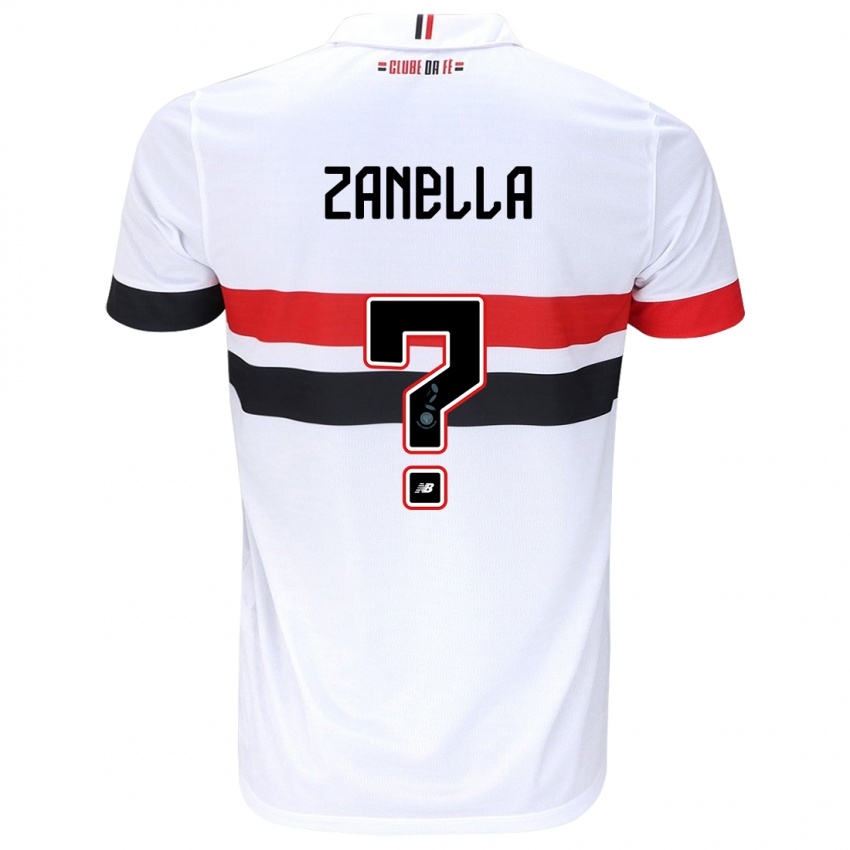 Bambino Maglia Matheus Zanella #0 Bianco Rosso Nero Kit Gara Home 2024/25 Maglietta