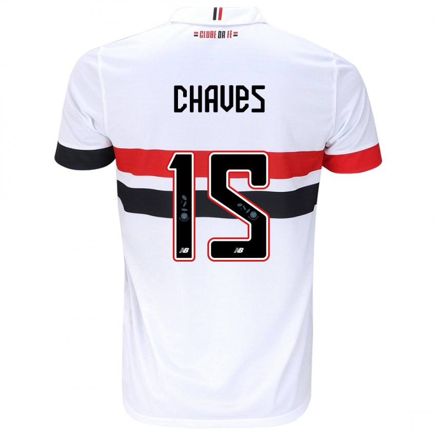 Bambino Maglia Carol Chaves #15 Bianco Rosso Nero Kit Gara Home 2024/25 Maglietta