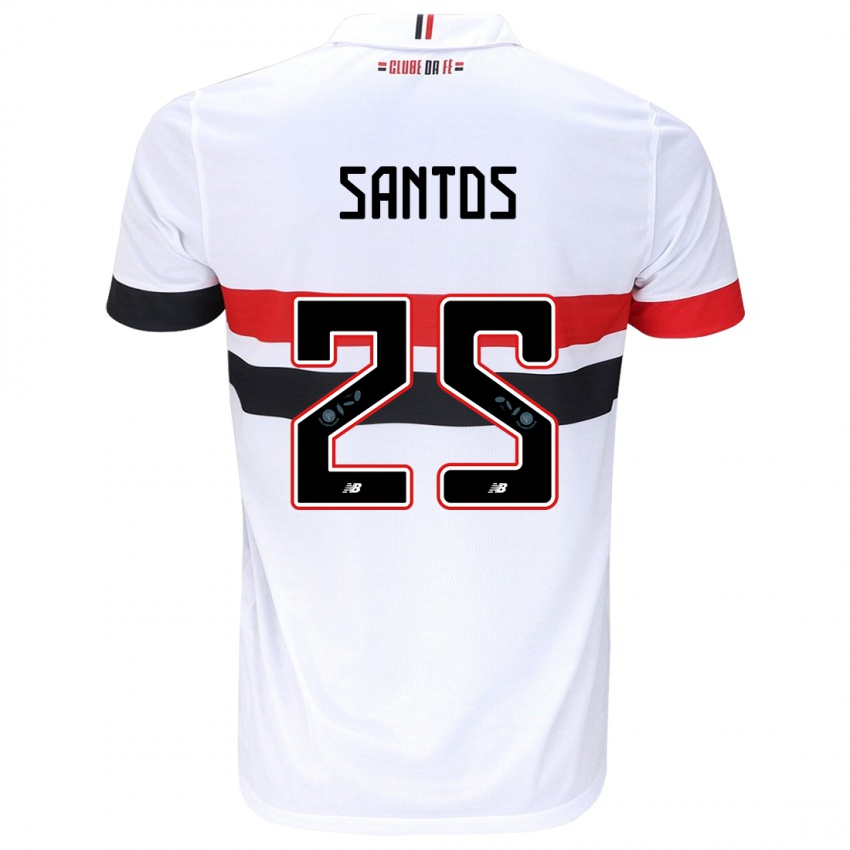 Bambino Maglia Mariana Santos #25 Bianco Rosso Nero Kit Gara Home 2024/25 Maglietta