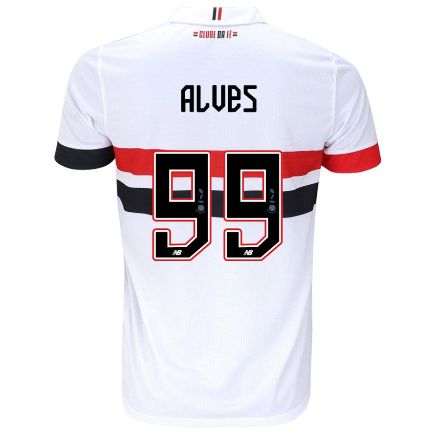 Bambino Maglia Letícia Alves #99 Bianco Rosso Nero Kit Gara Home 2024/25 Maglietta