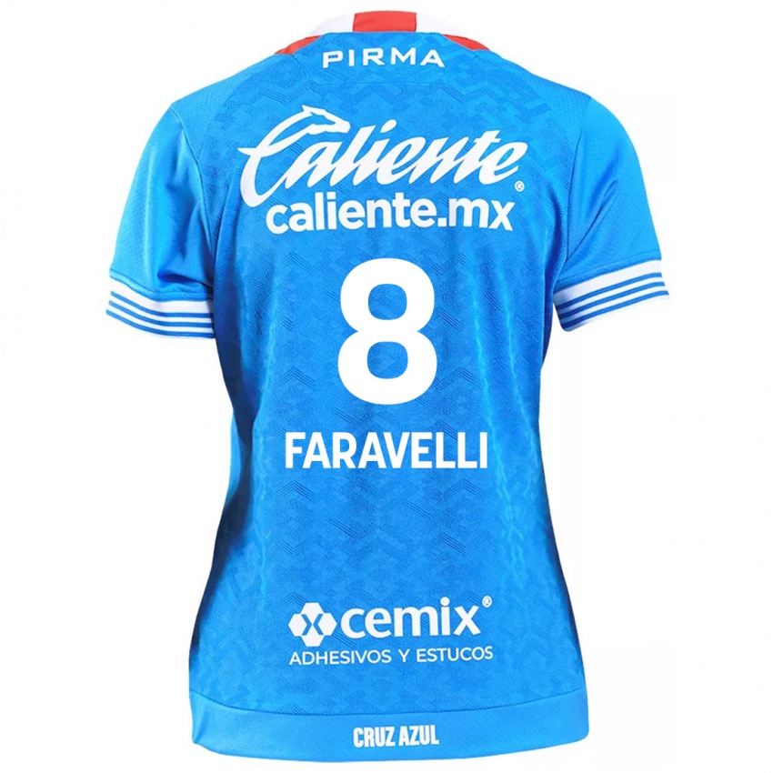 Bambino Maglia Lorenzo Faravelli #8 Cielo Blu Kit Gara Home 2024/25 Maglietta