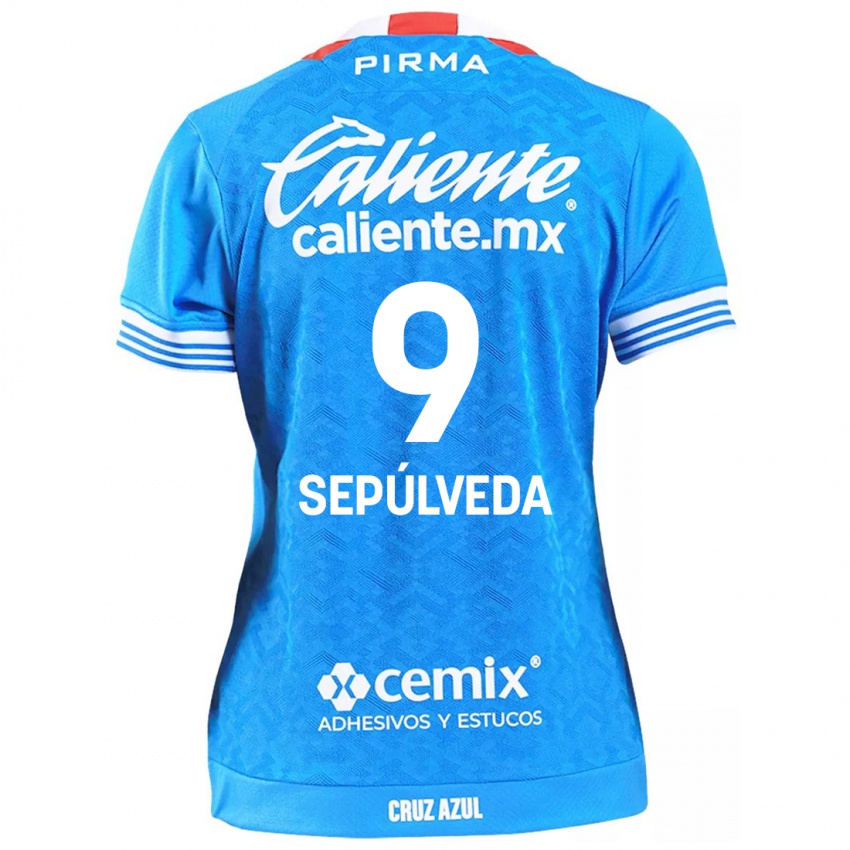 Bambino Maglia Ángel Sepúlveda #9 Cielo Blu Kit Gara Home 2024/25 Maglietta